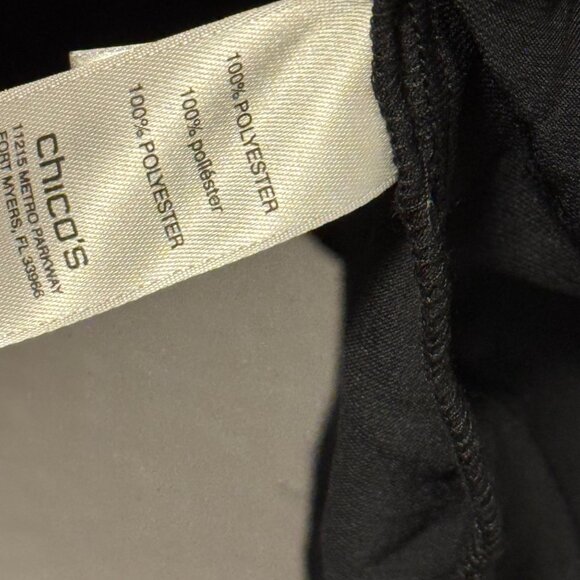 Chicos Womens Black Sleeveless V-Neck Tunic Size XL Polyester blouse top tunic - Picture 4 of 10